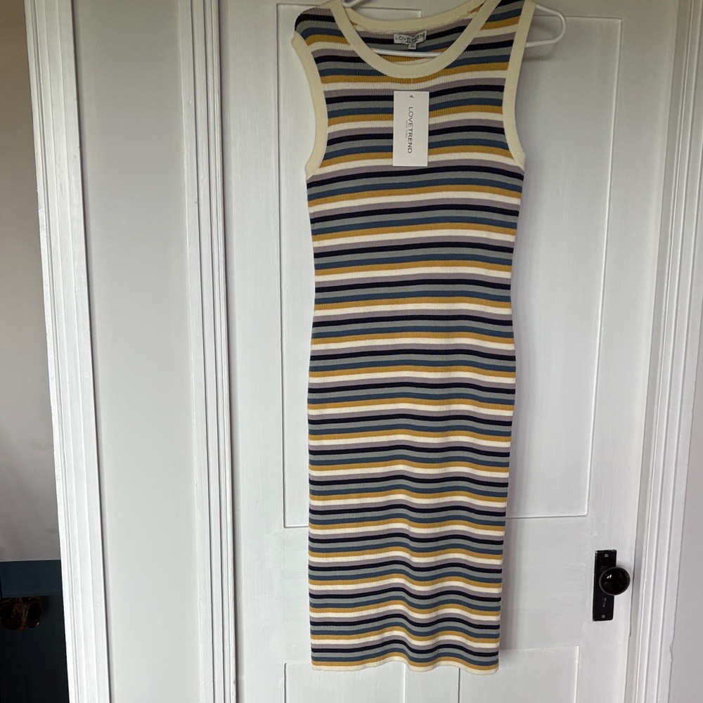 Striped Sleeveless Midi Dress